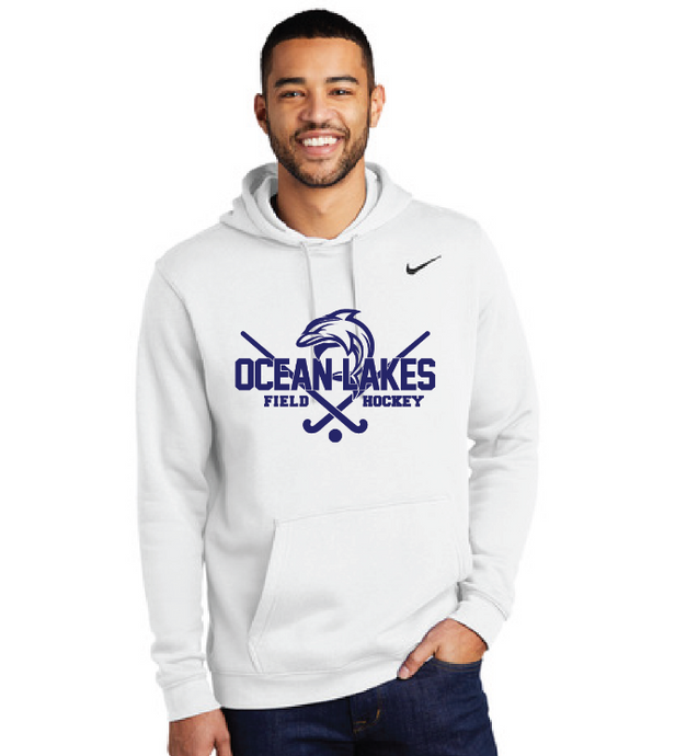 Nike Club Fleece Pullover Hoodie / White / Ocean Lakes Field Hockey