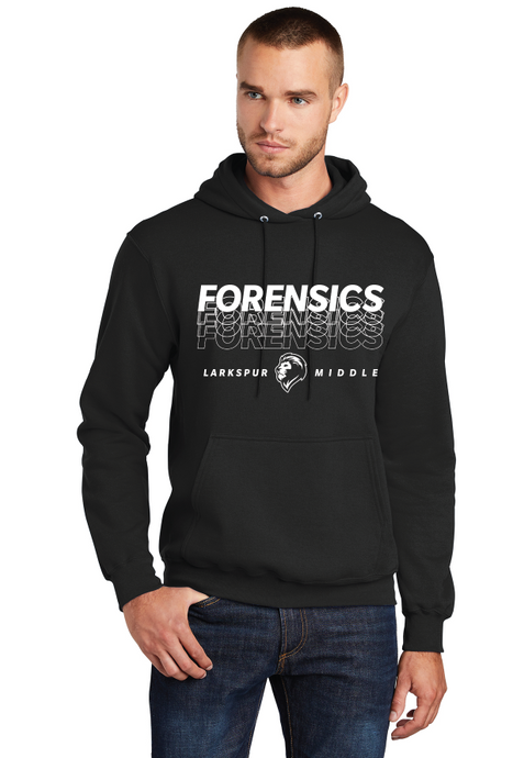 Core Fleece Pullover Hooded Sweatshirt / Black / Larkspur Middle School Forensics