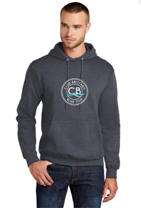 Core Fleece Pullover Hooded Sweatshirt / Heather Navy / Club Brittany Swim Team