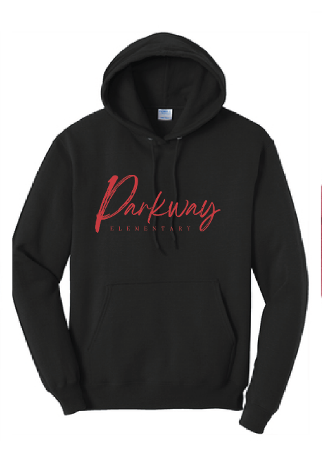 Core Fleece Pullover Hooded Sweatshirt / Black / Parkway Elementary School