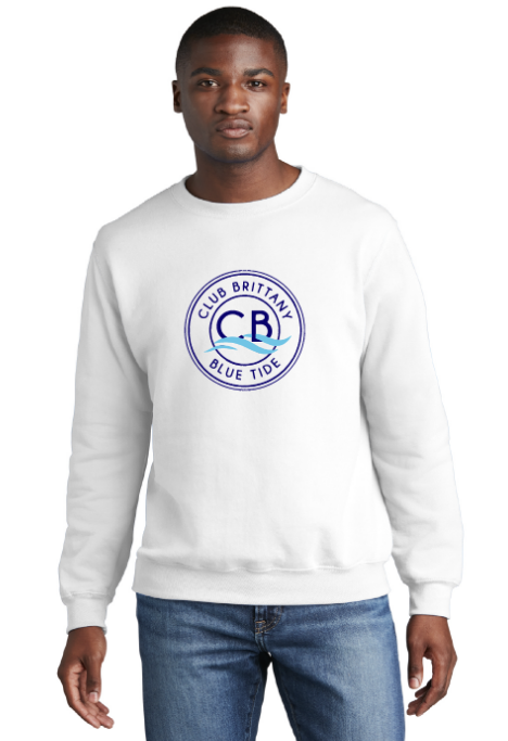 Core Fleece Crewneck Sweatshirt / White / Club Brittany Swim Team