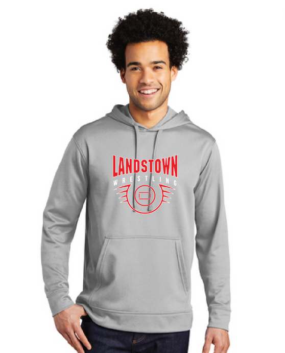 Performance Fleece Pullover Hooded Sweatshirt / Silver / Landstown Middle School Wrestling