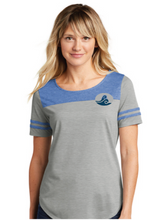 Ladies Tri-Blend Wicking Fan Tee / True Blue Heather / Old Donation School Staff