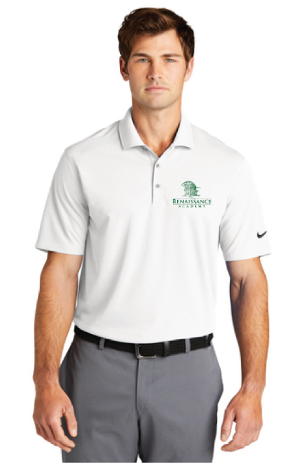 Nike Dri-FIT Micro Pique Polo / White / Renaissance Academy