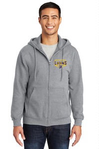 Fleece Full-Zip Hooded Sweatshirt / Athletic Heather / Larkspur Middle School Softball