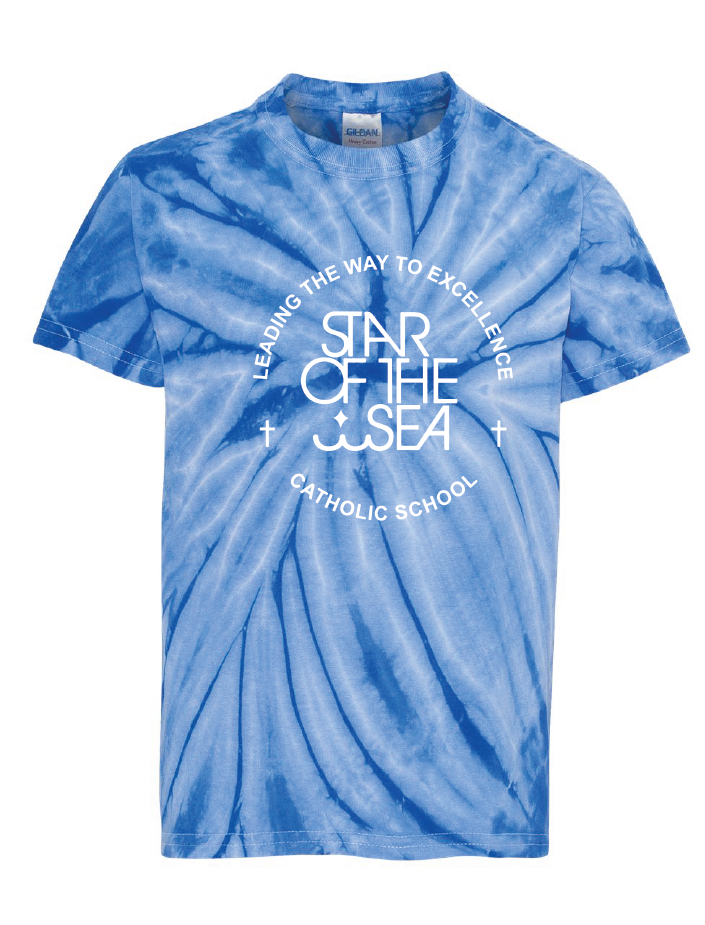 Cyclone Pinwheel Tie-Dyed T-Shirt (Youth & Adult) / Royal / Star Of The Sea