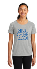 Ladies Tri-Blend Wicking Scoop Neck Raglan Tee (3 colors) / Black / Star of the Sea Staff