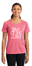 Ladies Tri-Blend Wicking Scoop Neck Raglan Tee (3 colors) / Black / Star of the Sea Staff