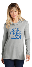 Ladies Tri-Blend Wicking Long Sleeve Hoodie / 2 Colors / Star of the Sea Staff