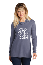 Ladies Tri-Blend Wicking Long Sleeve Hoodie / 2 Colors / Star of the Sea Staff