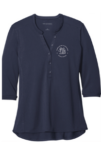 Ladies UV Choice Pique Henley / Navy / Star of the Sea Staff