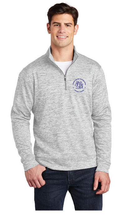 Electric Heather Fleece 1/4-Zip Pullover / Silver Electric / Star of the Sea Staff