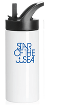 16oz Sports Kids Stainless Steel Water Bottle / White / Star Of The Sea