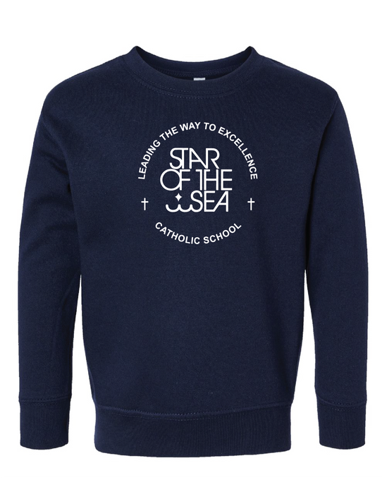 Toddler Fleece Crewneck Sweatshirt / Navy / Star of Sea