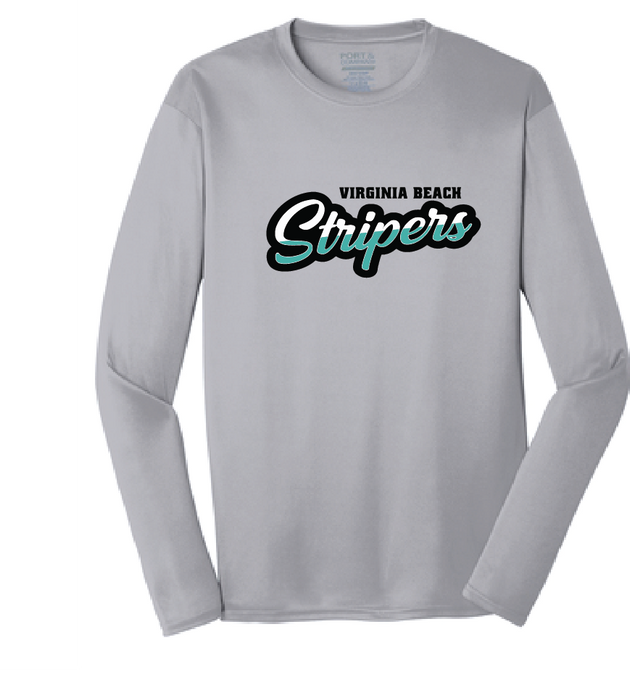 Long Sleeve Performance Tee / Silver / Virginia Beach Stripers Baseball