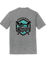 Triblend Softstyle Tee / Heather Grey / Virginia Beach Stripers Baseball