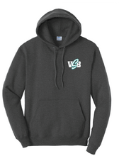 Fleece Pullover Hooded Sweatshirt / Dark Heather Grey  / Virginia Beach Stripers Baseball