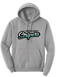 Fleece Pullover Hooded Sweatshirt / Athletic Heather  / Virginia Beach Stripers Baseball