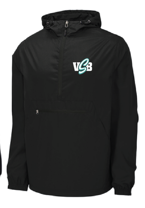 Packable Anorak / Black / Virginia Beach Stripers Baseball