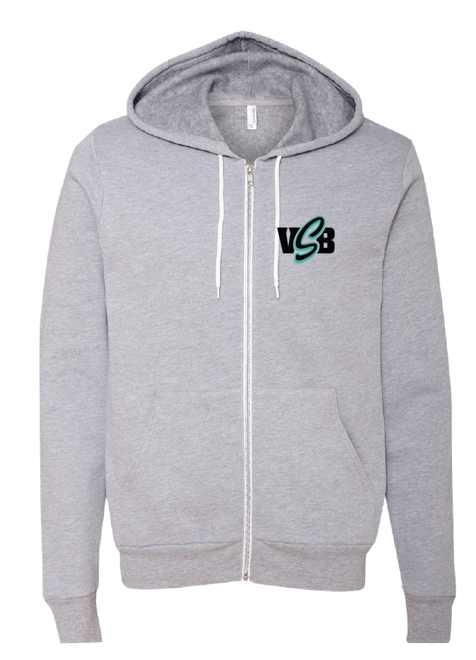 Unisex Sponge Fleece Full-Zip Hoodie / Athletic Heather / Virginia Beach Stripers Baseball