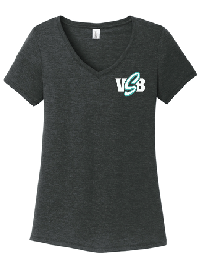 Women’s Tribelnd V-Neck Tee / Black Frost / Virginia Beach Stripers Baseball