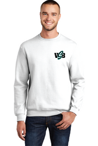 Fleece Crewneck Sweatshirt / White / Virginia Beach Stripers Baseball