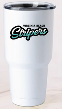 30oz Stainless Steel Tumbler / White / Virginia Beach Stripers Baseball