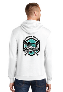 Core Fleece Pullover Hooded Sweatshirt / White / Virginia Beach Stripers Baseball