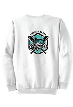 Fleece Crewneck Sweatshirt / White / Virginia Beach Stripers Baseball