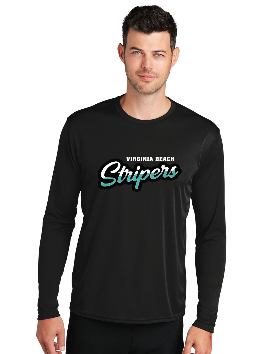 Long Sleeve Performance Tee (Youth & Adult) / Black / Virginia Beach Stripers Baseball