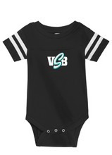 Infant Fine Jersey Bodysuit / Black & White / Virginia Beach Stripers Baseball