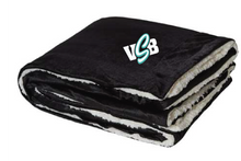 Fleece Sherpa Blanket / Black / Virginia Beach Stripers Baseball