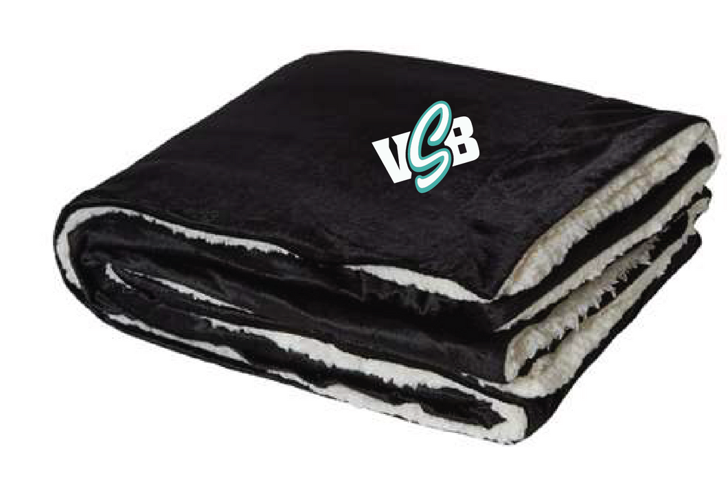 Fleece Sherpa Blanket / Black / Virginia Beach Stripers Baseball