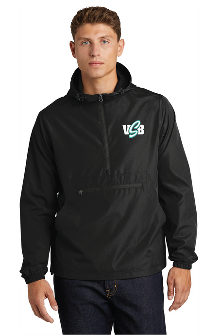 Packable Anorak / Black / Virginia Beach Stripers Baseball