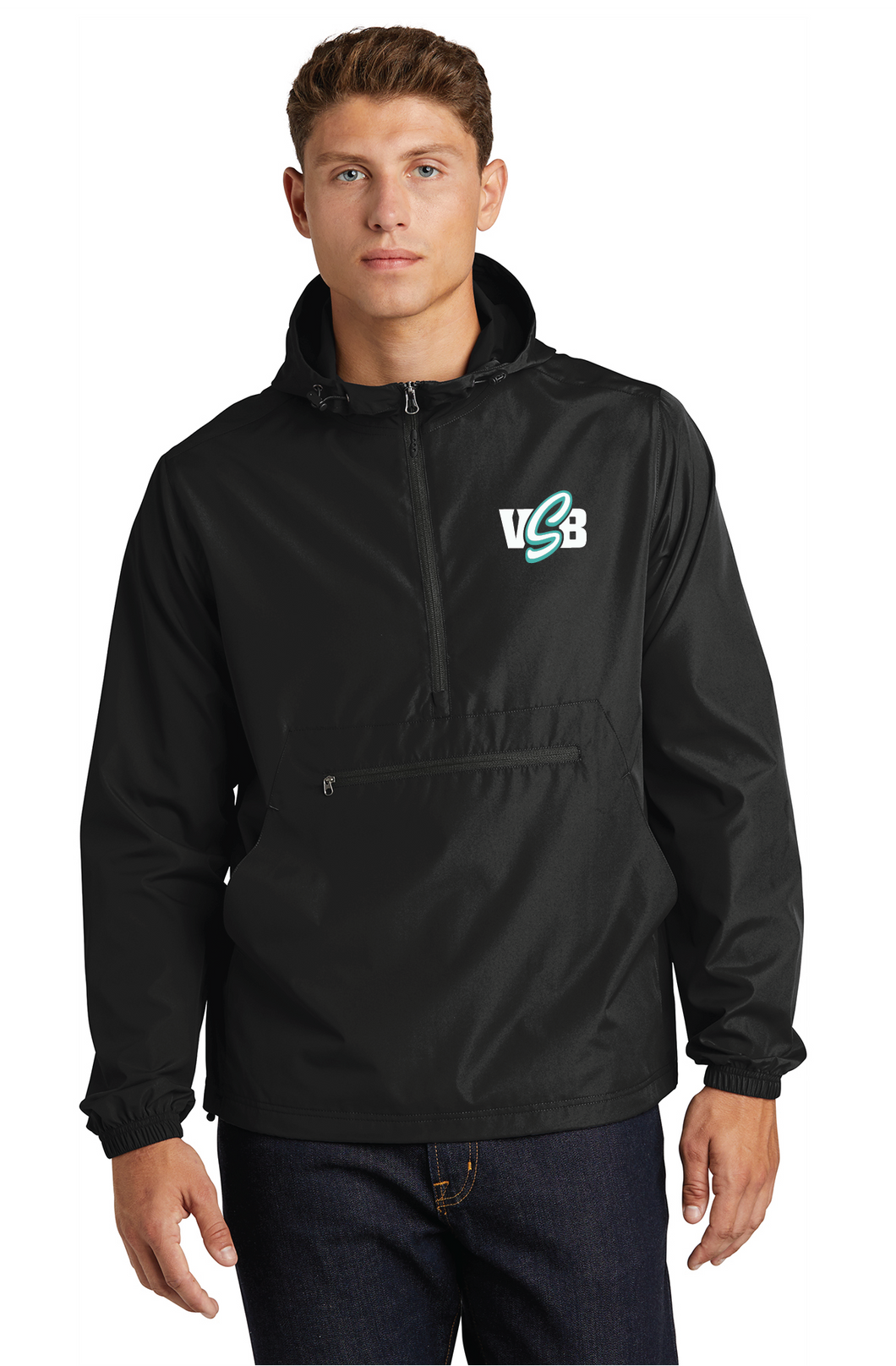 Packable Anorak / Black / Virginia Beach Stripers Baseball