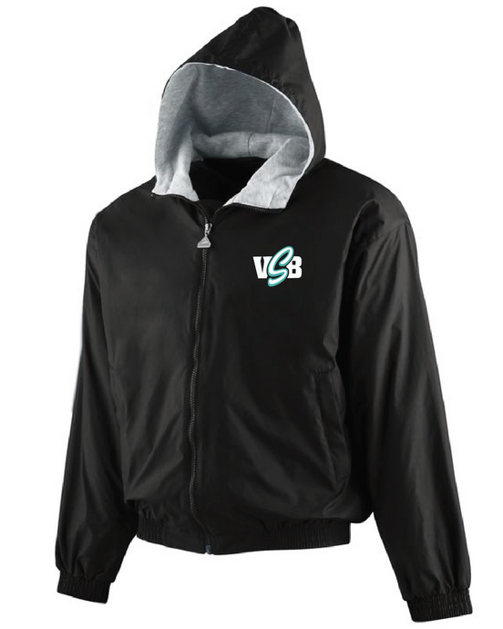 Youth Hood Taffeta Jacket / Black / Virginia Beach Stripers Baseball