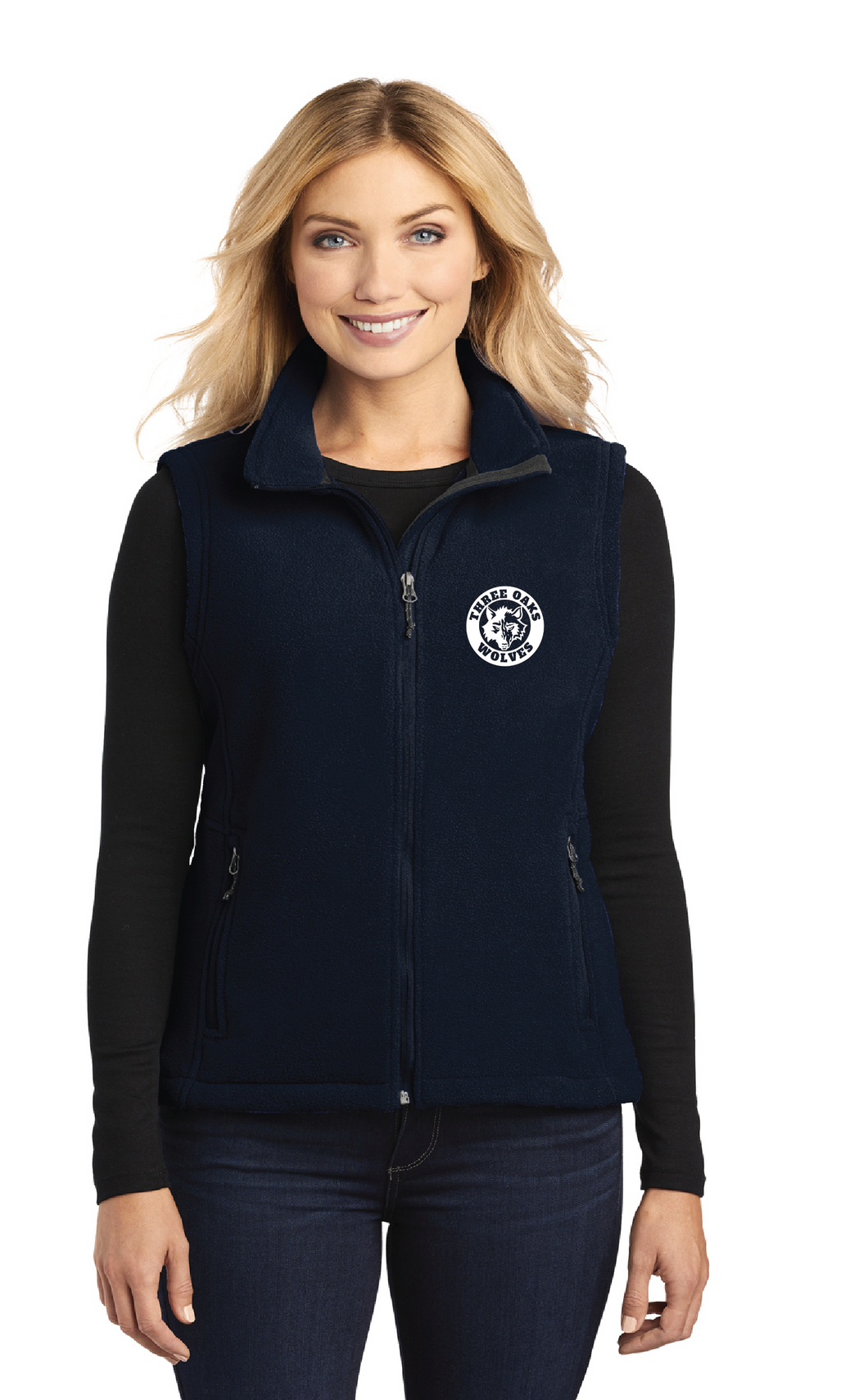 Value Fleece Vest / Navy / Three Oaks Elementary School Staff