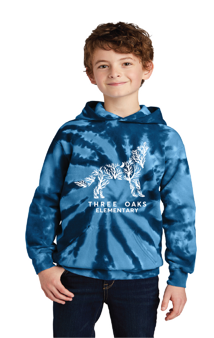 Tie-Dye Pullover Hooded Sweatshirt (Youth & Adult) / Navy / Three Oaks Elementary School