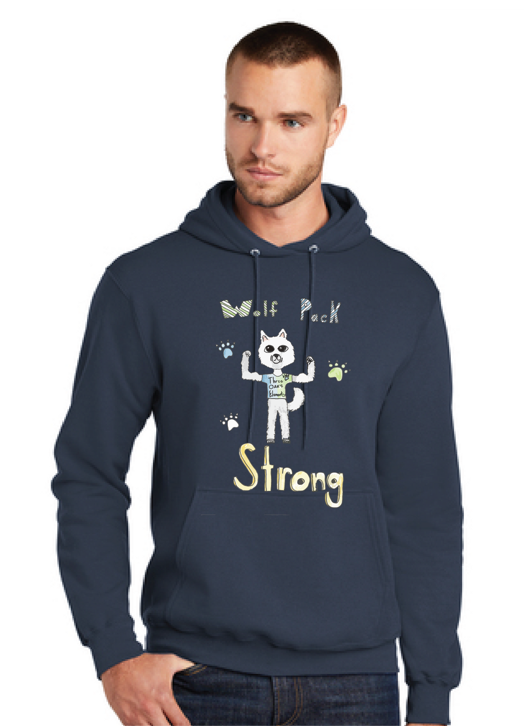 2025 Design Winner - Fleece Pullover Hooded Sweatshirt (Youth & Adult) / Navy / Three Oaks Elementary School