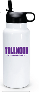32oz Stainless Steel Water Bottle / White / Tallwood High School Field Hockey