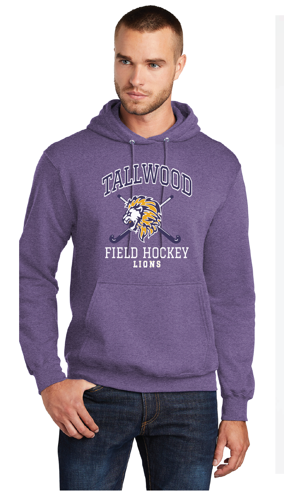 Core Fleece Pullover Hooded Sweatshirt  / Purple / Tallwood High School Field Hockey