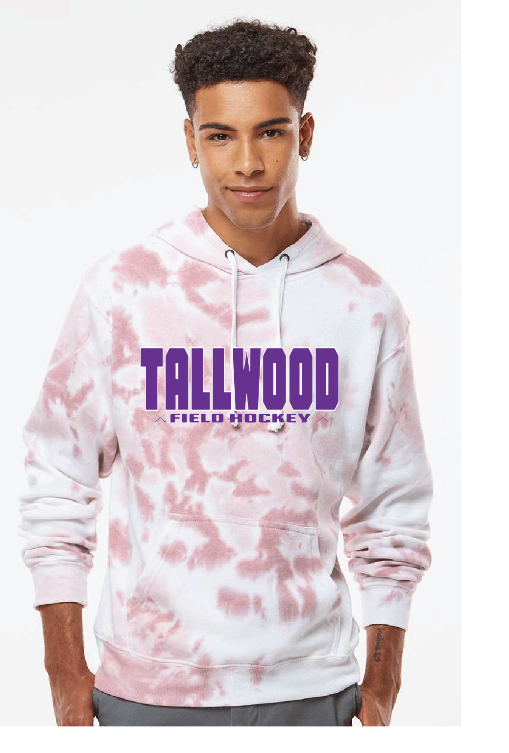 Tie-Dye Fleece Hooded Sweatshirt / Red / Tallwood High School Field Hockey