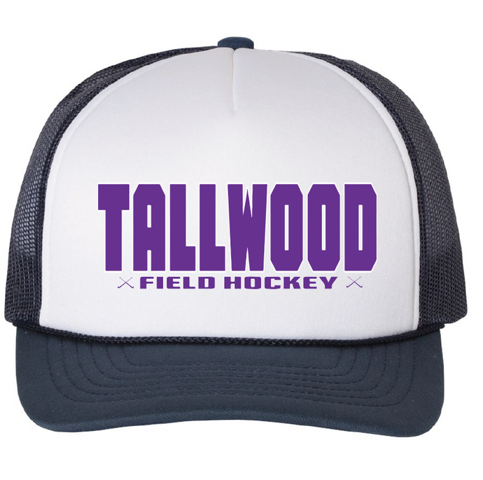 Foam Trucker Cap / White/Navy / Tallwood High School Field Hockey