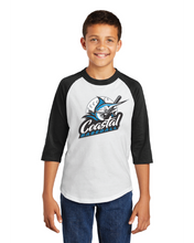 Youth Colorblock Raglan Jersey / Black & White / Coastal Baseball