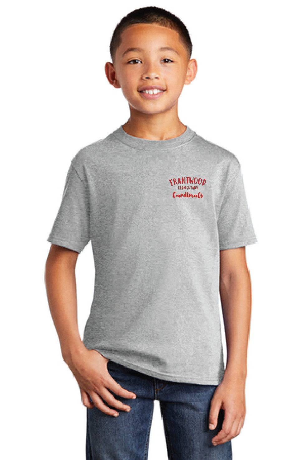 Core Cotton Tee (Youth) / Athletic Heather / Trantwood Elementary