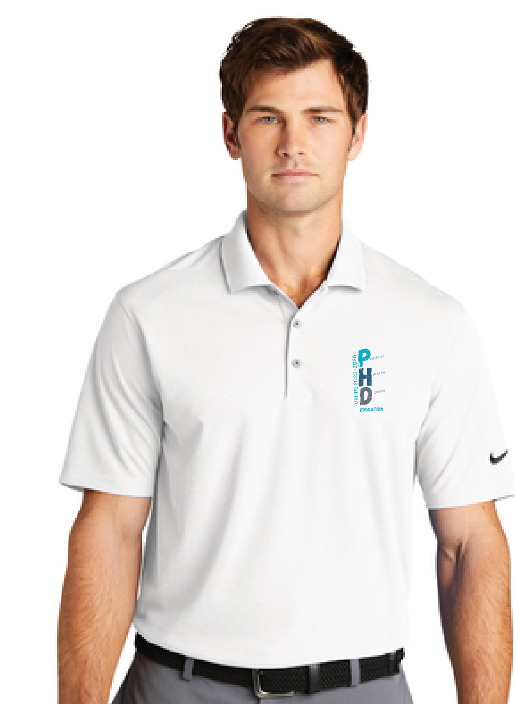 Nike Dri-FIT Micro Pique Polo / White / VBCPS Health and PE