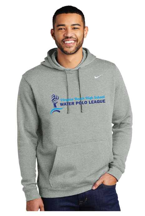 Nike Club Fleece Pullover Hoodie / Dark Grey Heather / Virginia Beach High School Water Polo League
