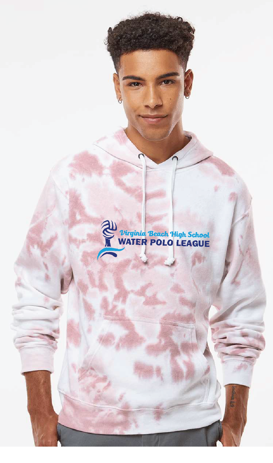 Tie-Dye Fleece Hooded Sweatshirt / Red / Virginia Beach High School Water Polo League