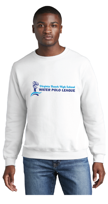 Fleece Crewneck Sweatshirt / White / Virginia Beach High School Water Polo League
