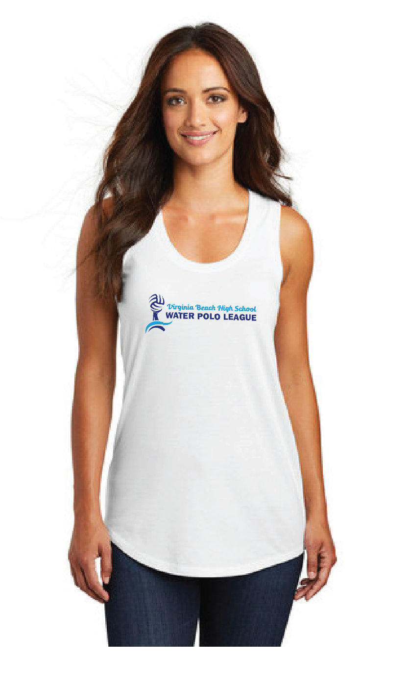 Women’s Perfect Tri Racerback Tank / White / Virginia Beach High School Water Polo League